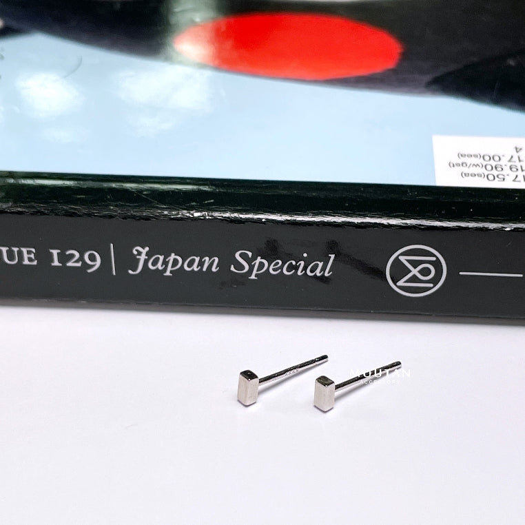 999足銀系列  ❙ 極簡幾何長方耳釘 ❣迷你精巧系列